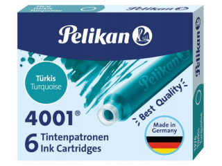 Naboje atramentowe PELIKAN kr�tkie, turkusowe 6szt.