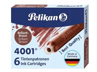 Naboje atramentowe PELIKAN kr�tkie, br�zowe 6szt.