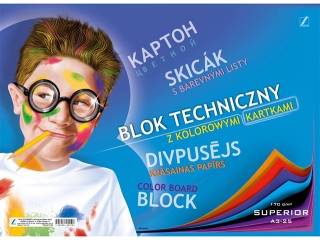 Blok techniczny kolorowy A3 25k. 170g KRESKA  Superior