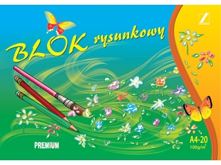 Blok rysunkowy A4 20k. KRESKA PREMIUM
