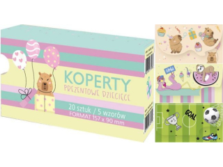 Koperty prezentowe KP01 157x90 20 szt. Og�lne Dzieci�ce zest. 822 Dzieci�ce