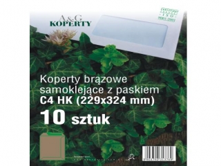 Koperta szara C4 HK 22,9x32,4CM (10szt.) pasek