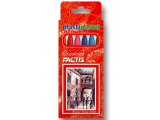 Kredki pastele plastikowe  6 kolor�w FACTIS