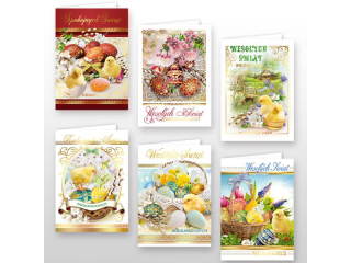 Kartki karnet wielkanocny DELTA B6 z�ocone �wieckie WBWL
