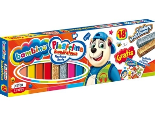 Plastelina BAMBINO 18 kolor�w kwadratowa +gratis podk�adka p