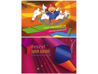 Zeszyt papier�w kolorowych samoprzylepnych A4 8k. KRESKA