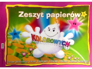 Zeszyt papier�w kolorowych A3 10k. KRESKA z po�yskiem