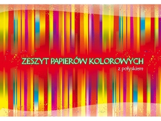Zeszyt papier�w kolorowych A4 10k. KRESKA z po�yskiem